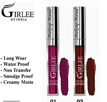 Makeup Mania Girlee Non Transfer Matte Liquid Lipstick (01 Dark Magenta, 02 Mahogany Maroon)-thumb3