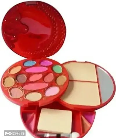 All-In-One Waterproof Makeup Kit Blusher, Eye Shadow, Compact Powder, Lip Color, 2 Brushes Puff-thumb0