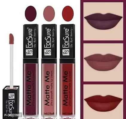 Matte Me Liquid Lipstick Non - Transferable (Pack of 3) (Ruby Red, Nude, Matte Red)-thumb0