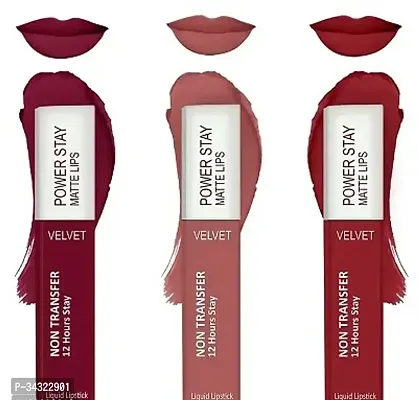 Liquid Matte Lipstick Waterproof - Power Stay Lipstick Combo of 3-thumb0