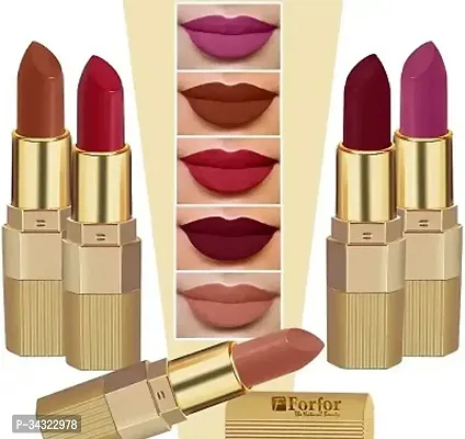 Long Lasting Matte Finish Lipstick Combo Pack of 5-thumb0