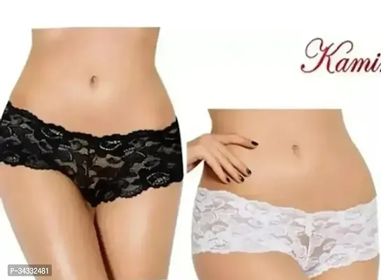 Comfortable Lace Basic Brief For Women Combo Pack Of 2-thumb0