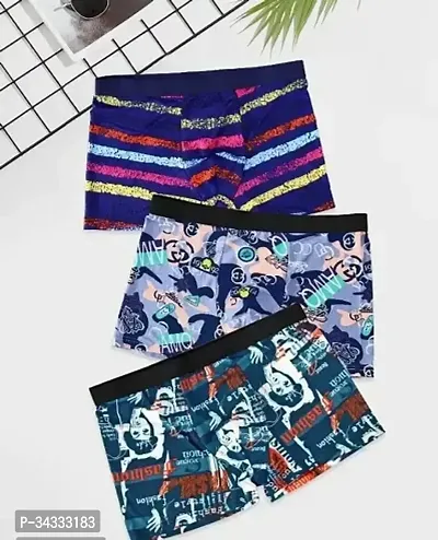 Trunks for Men Ultra Soft and Durable Micro Modal Fabric Multi Printed Brief.Color Print May Vary.Pack Of 3-thumb0