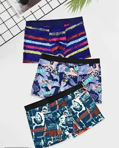 Trunks for Men Ultra Soft and Durable Micro Modal Fabric Brief.Color Print May Vary.Pack Of 3