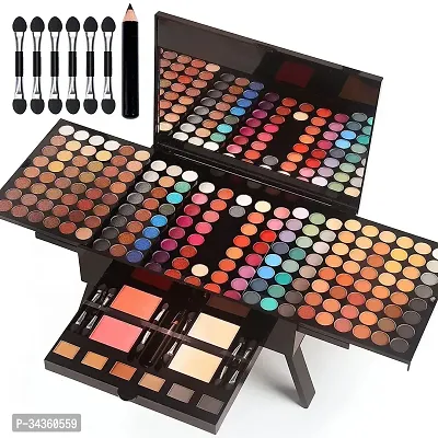 190 Colors Professional Makeup Kit Pallet, Eyeshadow/Facial Blusher/Eyebrow Powder/Eyeliner Pencil/Mirror-thumb0