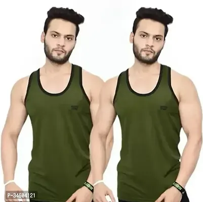 Stylish Cotton Blend Vest For Men Pack Of 2-thumb0