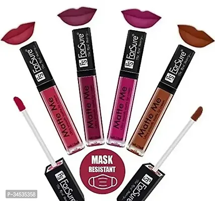 ForSure Matte Me Liquid Lipstick Non - Transferable (Pack of 4) (Rich Pink,Royal Maroon, Magenta, Rust Brown)-thumb0