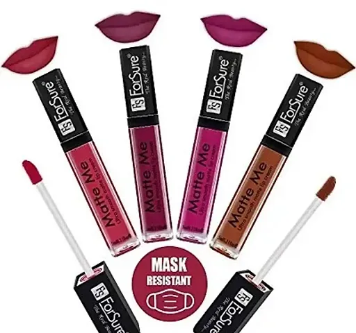 ForSure Matte Me Liquid Lipstick Non - Transferable (Pack of 4)