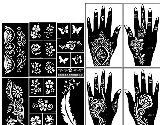 Set of 20 Pcs Henna Tattoo Stencil-thumb0