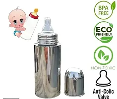 Cleomax Baby Feeding Bottle Stainless Steel , Baby milk bottle for Kids Steel Feeding Bottle for Milk. Zero Percent Plastic No Leakage with Internal(pack of two item) Free-thumb2