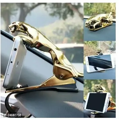 Roniks Car Mobile Holder For Clip, Dashboard (Golden)-thumb0