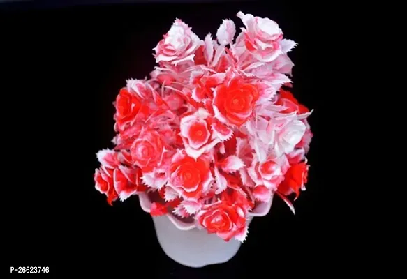 Artificial Red And White Petel Flower Pack Of 1-thumb0