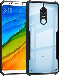 Wowcase Back Cover for Mi Redmi Note 5 Black Transparent Grip Case Pack of 1-thumb1