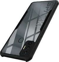 Wowcase Back Cover for Tecno Spark 7 Black Transparent Grip Case Pack of 1-thumb3