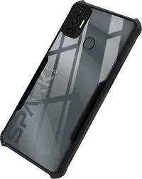 Wowcase Back Cover for Tecno Spark 7 Black Transparent Grip Case Pack of 1-thumb2