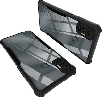 Wowcase Back Cover for Tecno Spark 7 Black Transparent Grip Case Pack of 1-thumb4