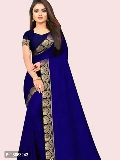 Stylish Art Silk Blue Embellished Saree with Blouse piece-thumb0