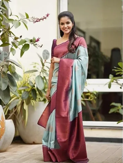 Stylish Fancy Designer Silk Saree With Blouse Piece For Women