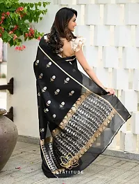 Beautiful Banarasi Silk Zari Women Saree with Blouse Piece-thumb2