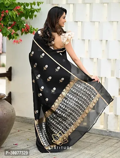 Beautiful Banarasi Silk Zari Women Saree with Blouse Piece-thumb3