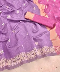 Stylish Fancy Designer Purple Banarasi Silk Saree With Blouse Piece For Women-thumb2