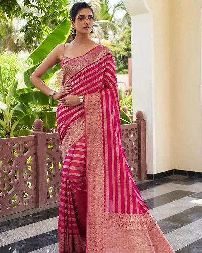 Alluring Art Silk Saree with Blouse piece 