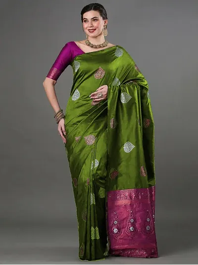 Best Selling Art Silk Saree with Blouse piece 