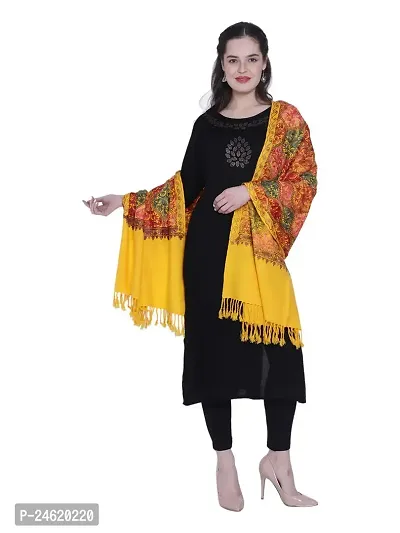 Kashmiri queen Wool Embroidered Women Shawl  (Multicolor)-thumb2