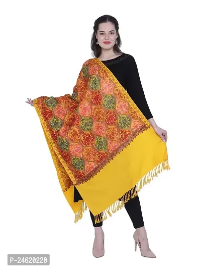 Kashmiri queen Wool Embroidered Women Shawl  (Multicolor)-thumb4
