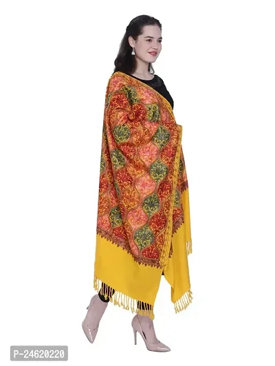 Kashmiri queen Wool Embroidered Women Shawl  (Multicolor)-thumb3
