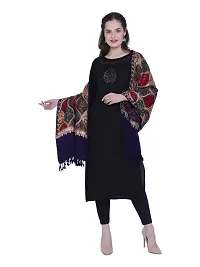 Kashmiri Wool Woven Women Shawl  (Black)-thumb4