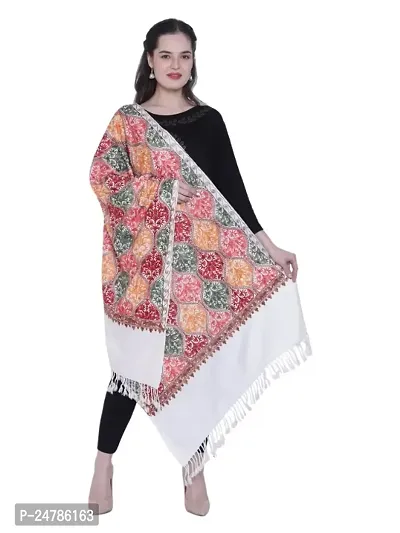 Kashmiri  Wool Embroidered Women Shawl  (Multicolor)-thumb0