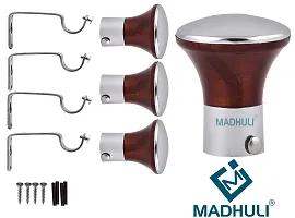 MADHULI Stainless Steel Curtain Finial with Brackets - Pack of 4-thumb2