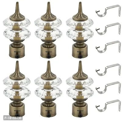 Madhuli Diamond Curtain Finial, Antique Finish Curtain Bracket, Curtain Accessories, Curtain Finial For Door/Window Fittings, Home D?cor Curtain Bracket With Heavy Support 3 Pair