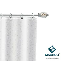 MADHULI Stainless Steel Chrome Finish Crystal Diamond Curtain Bracket for Door/Window, Home Decor with Support (Silver) - 2 Pair-thumb4