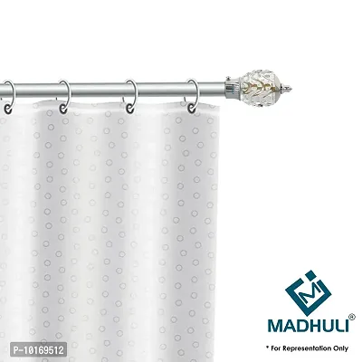 MADHULI Stainless Steel Chrome Finish Crystal Diamond Curtain Bracket for Door/Window, Home Decor with Support (Silver) - 2 Pair-thumb5