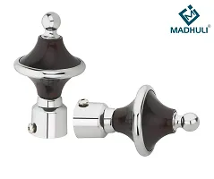 Madhuli Stainless Steel Curtain Finial with Brackets - Pack of 8-thumb1