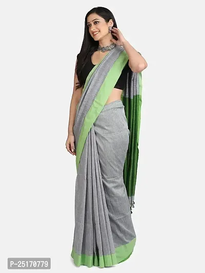 Sourav Biswas Pure Cotton Plain Than Saree With Blouse Piece-thumb2