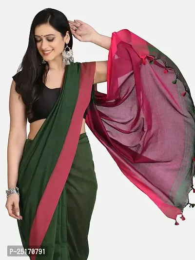 Sourav Biswas Pure Cotton Plain Than Saree With Blouse Piece_Plainthan_4683-thumb3