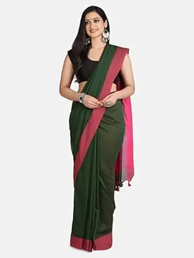 Sourav Biswas Pure Plain Than Saree With Blouse Piece_Plainthan_4683