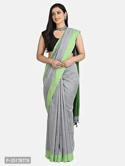 Sourav Biswas Pure Cotton Plain Than Saree With Blouse Piece-thumb0