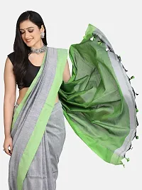 Sourav Biswas Pure Cotton Plain Than Saree With Blouse Piece-thumb2