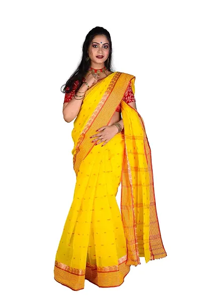 Sourav Biswas Pure Tant Kolka Saree Without Blouse Piece