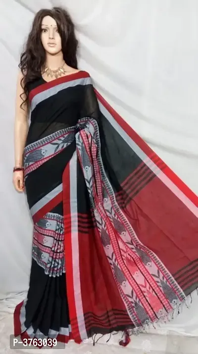 Attractive Cotton Woven Design Saree with Blouse piece