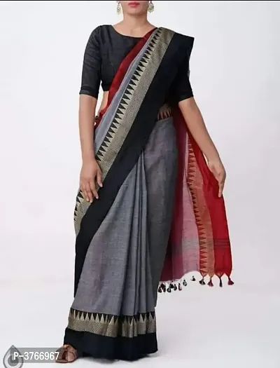 Attractive Cotton Woven Design Saree with Blouse piece-thumb0