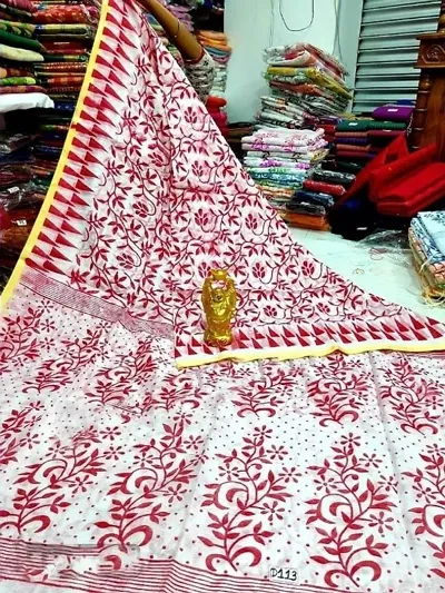 Most Loved Handloom Floral Printed Cotton Sarees