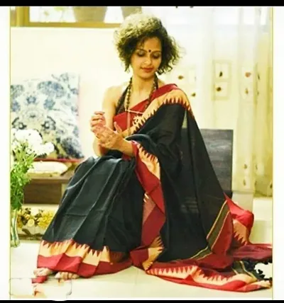 Glamorous Khadi Saree with Blouse piece 