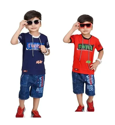Fabulous Cotton Printed T-Shirts with Shorts Pack Of 2