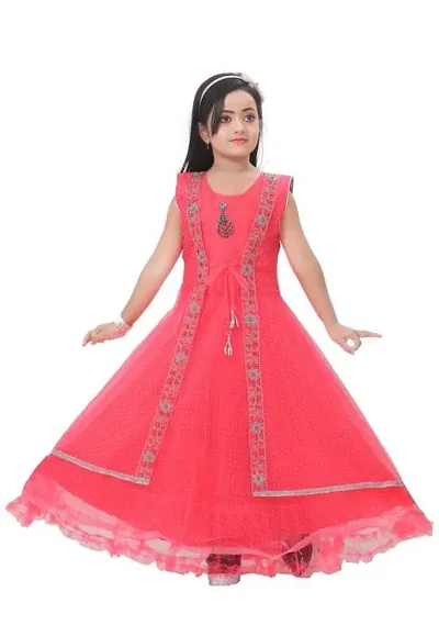 Stylish Fancy Designer Art Silk Frocks Dresses For Girls