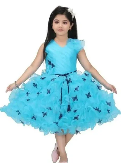 APNA ANDAAZ  Baby Girls Midi/Knee Length Casual Dress  (Multicolor, Sleeveless)